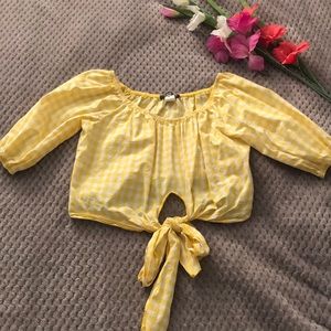 Top 10 Gingham Off The Shoulder Top